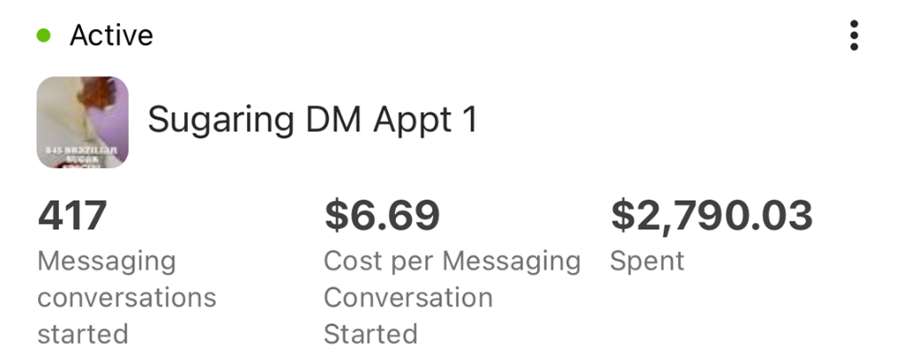 Campaign results for Beauty & Wellness Studio